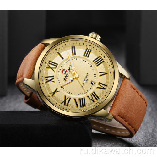 NAVIFORCE 9126 мужские часы в стиле милитари мужские часы лучший бренд класса люкс Рим бизнес дата кожаный ремешок кварцевые мужские наручные часы